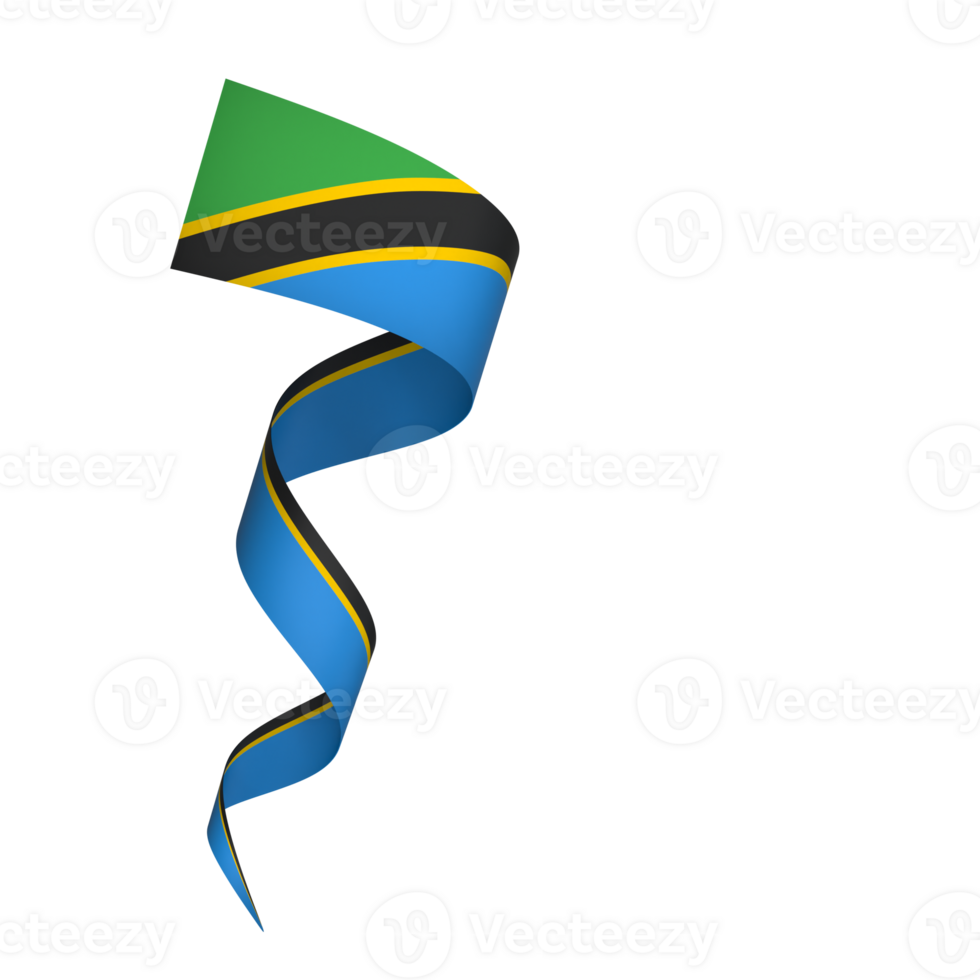 Tanzania flag element design national independence day banner ribbon png