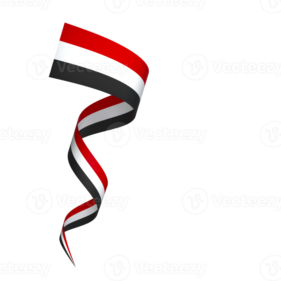 Yemen flag element design national independence day banner ribbon png