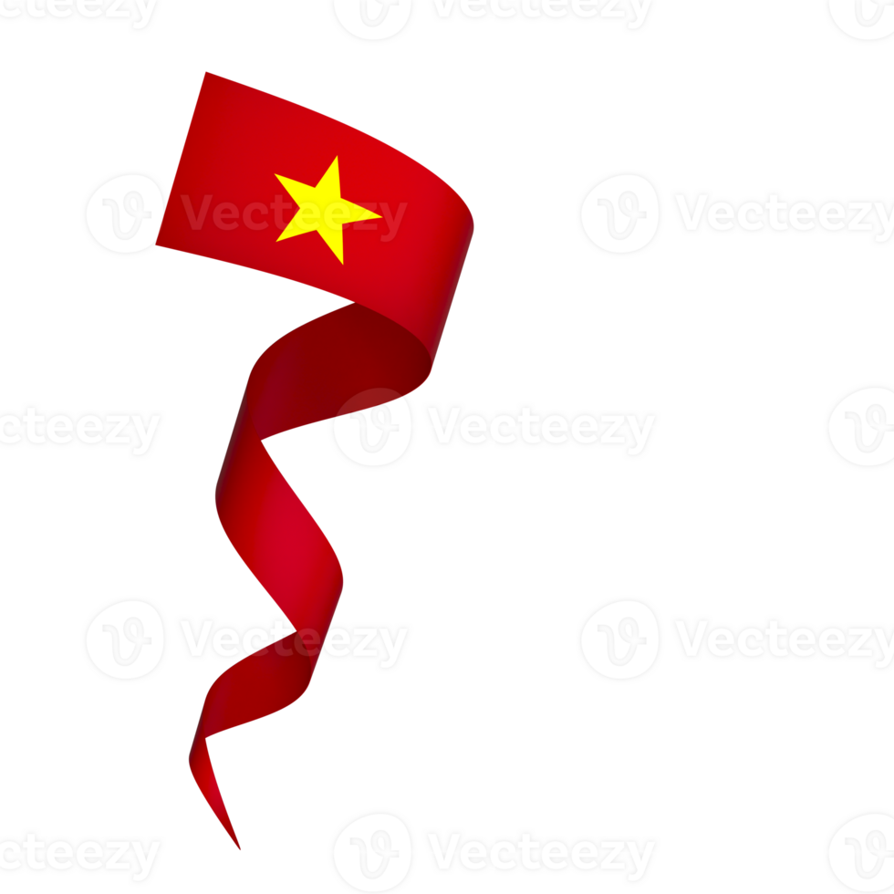 Vietnam flag element design national independence day banner ribbon png