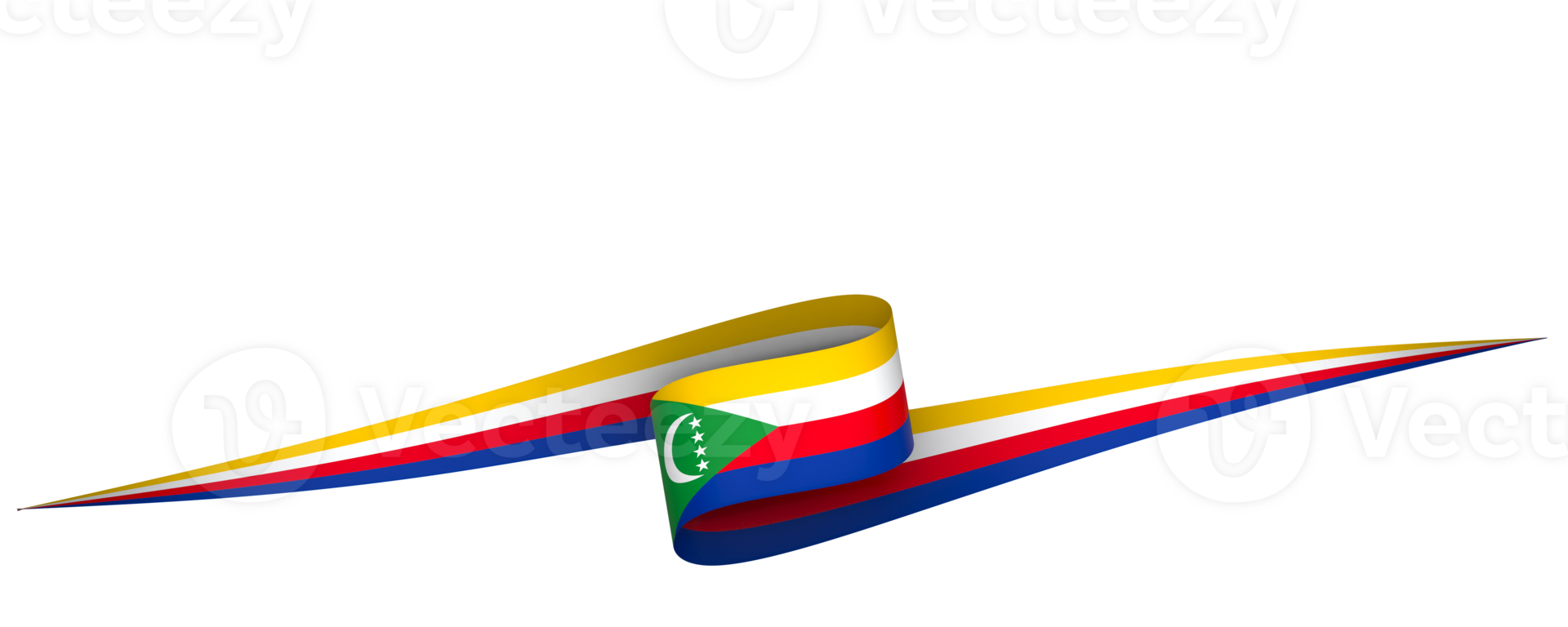 Comoros flag element design national independence day banner ribbon png