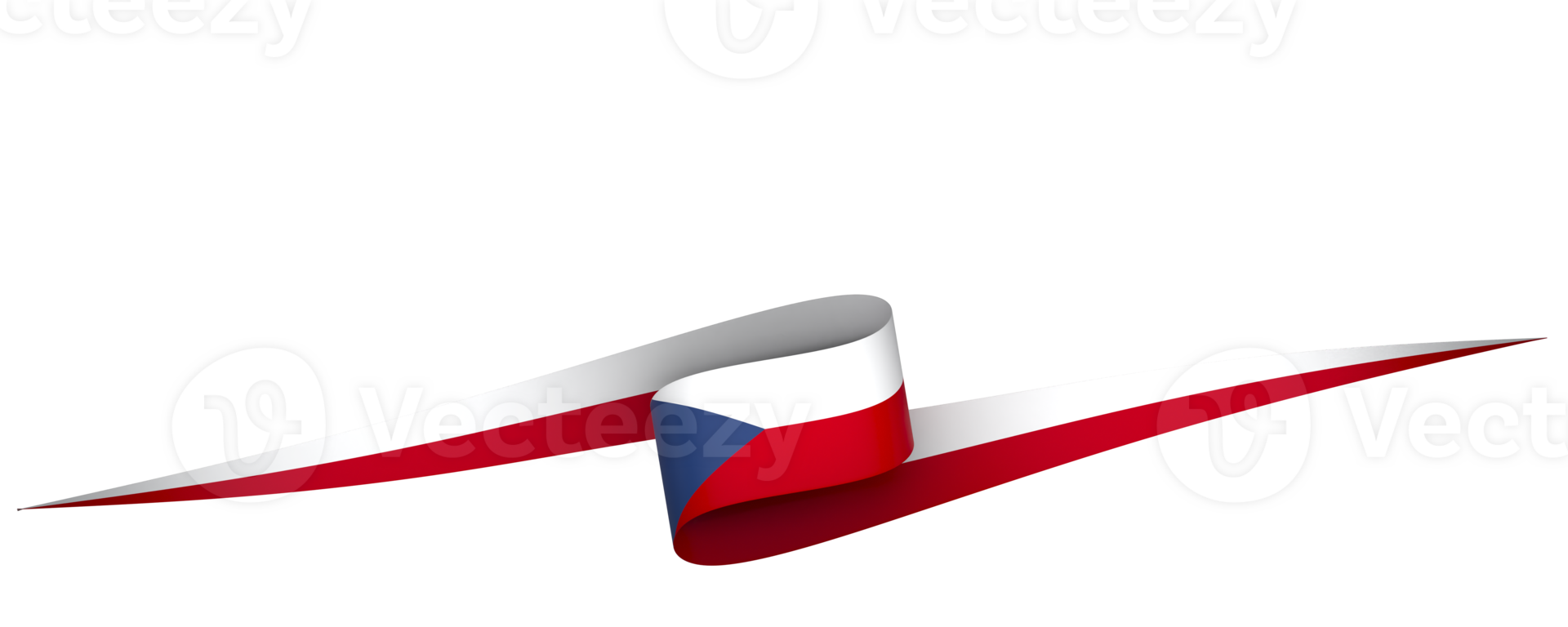 Czech Republic flag element design national independence day banner ribbon png