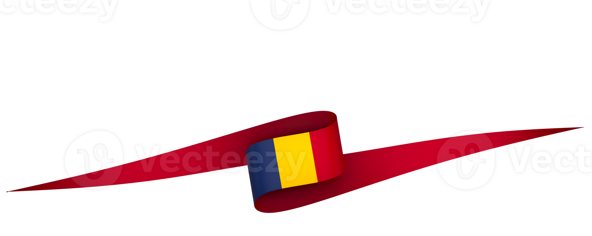Chad flag element design national independence day banner ribbon png