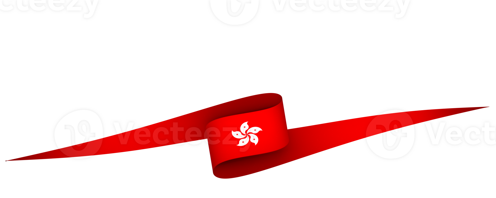 Hong Kong flag element design national independence day banner ribbon png