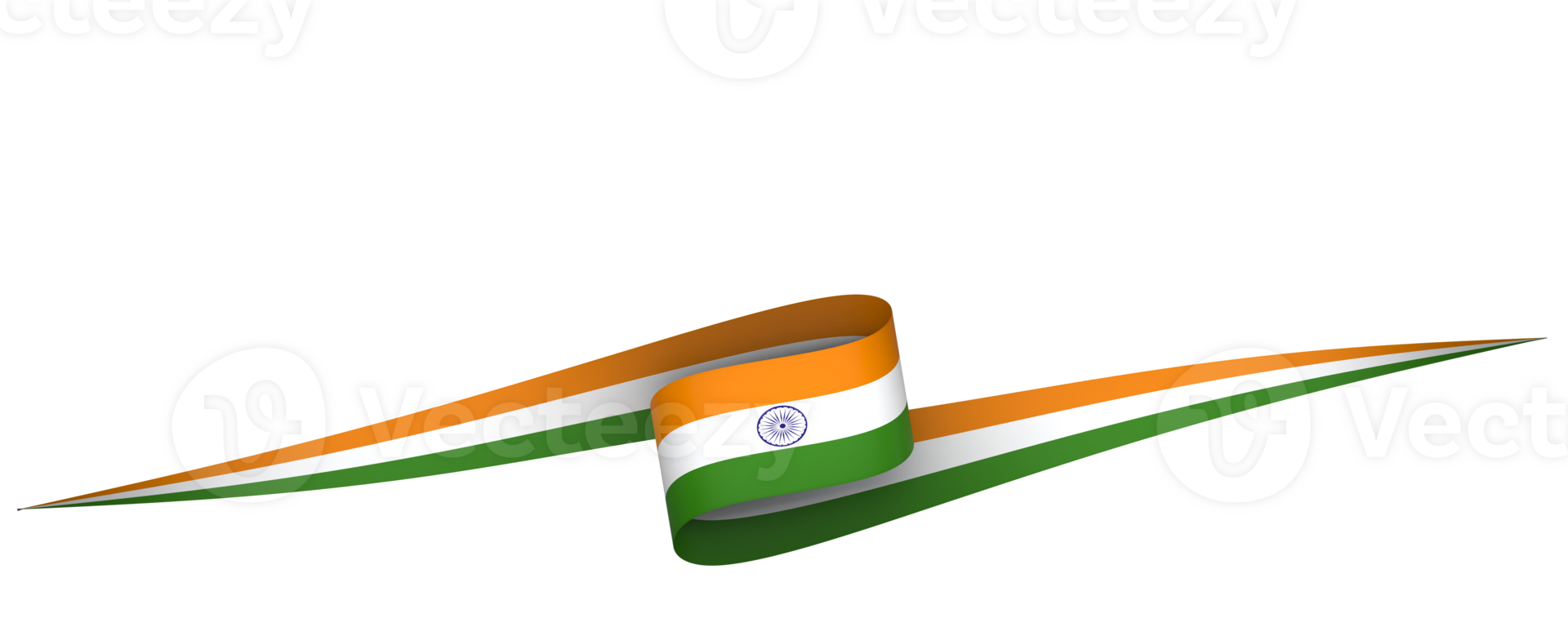 India flag element design national independence day banner ribbon png