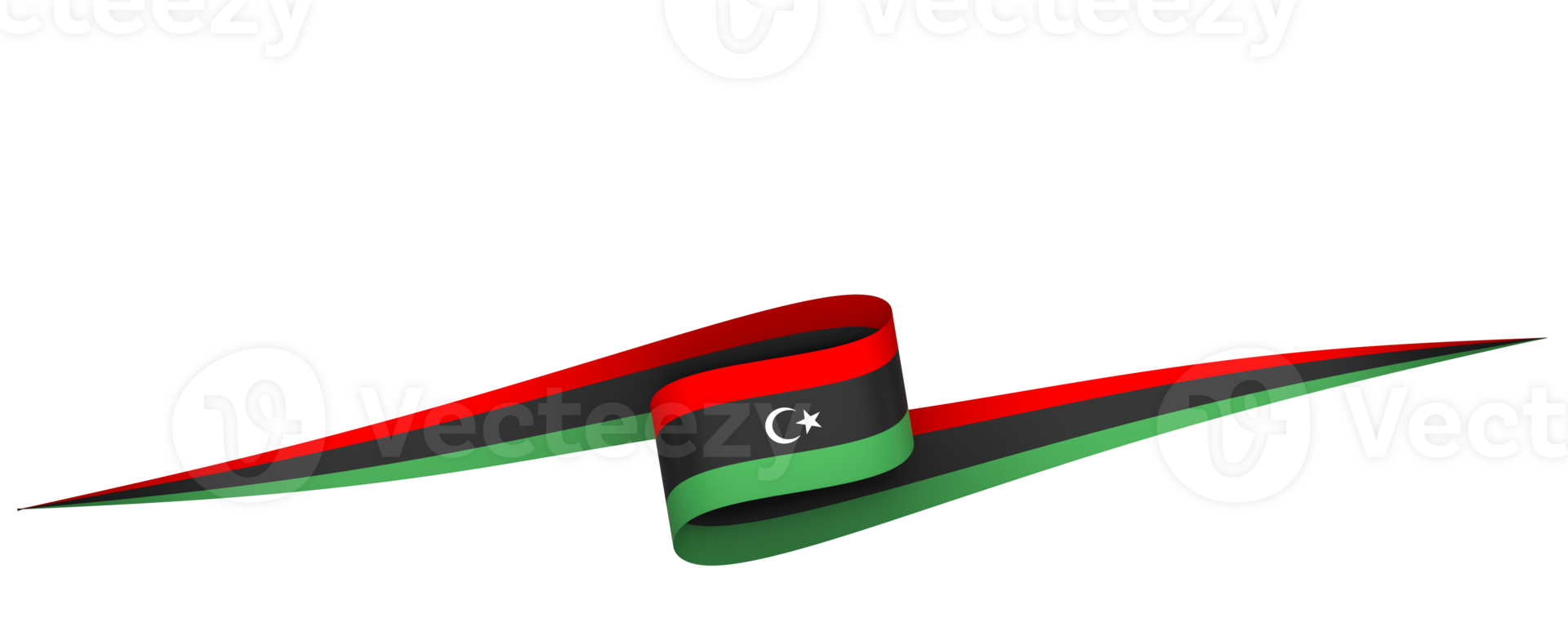 Libya flag element design national independence day banner ribbon png