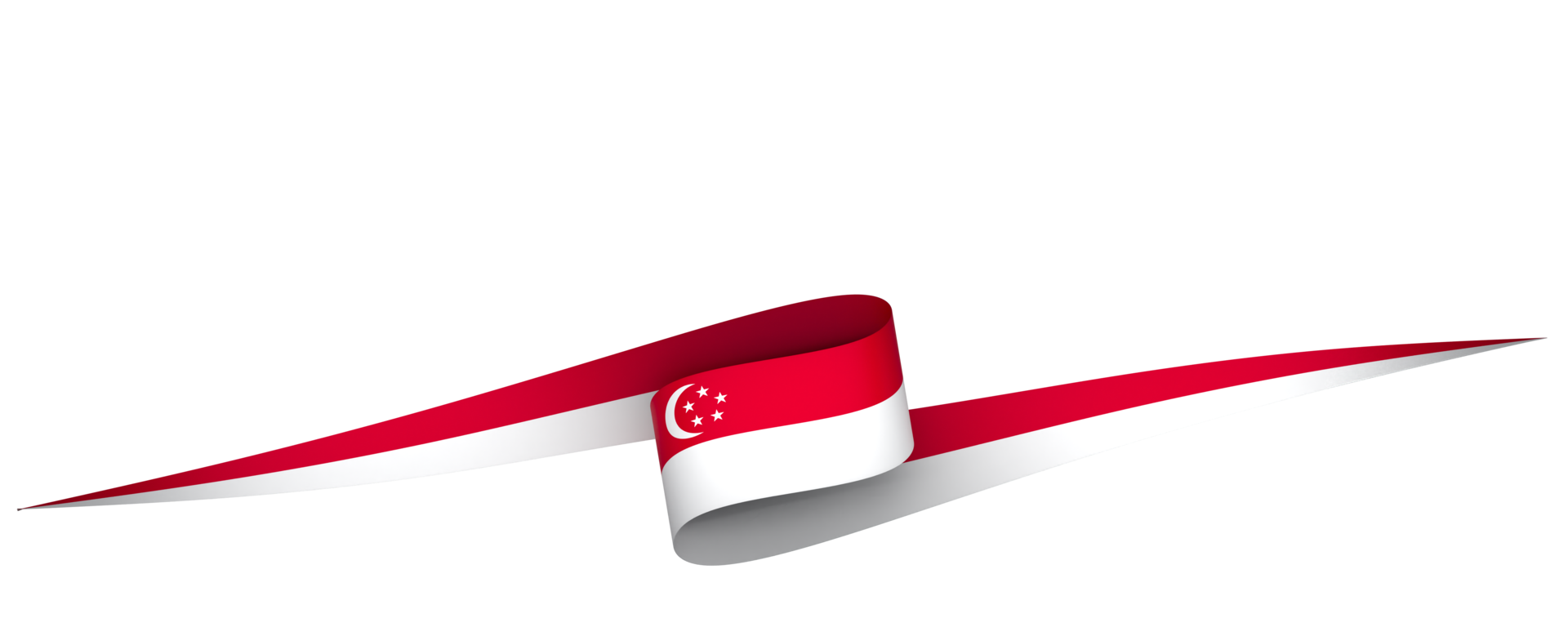 Singapore flag element design national independence day banner ribbon png