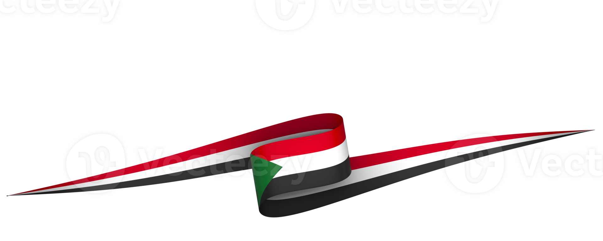 Sudan flag element design national independence day banner ribbon png