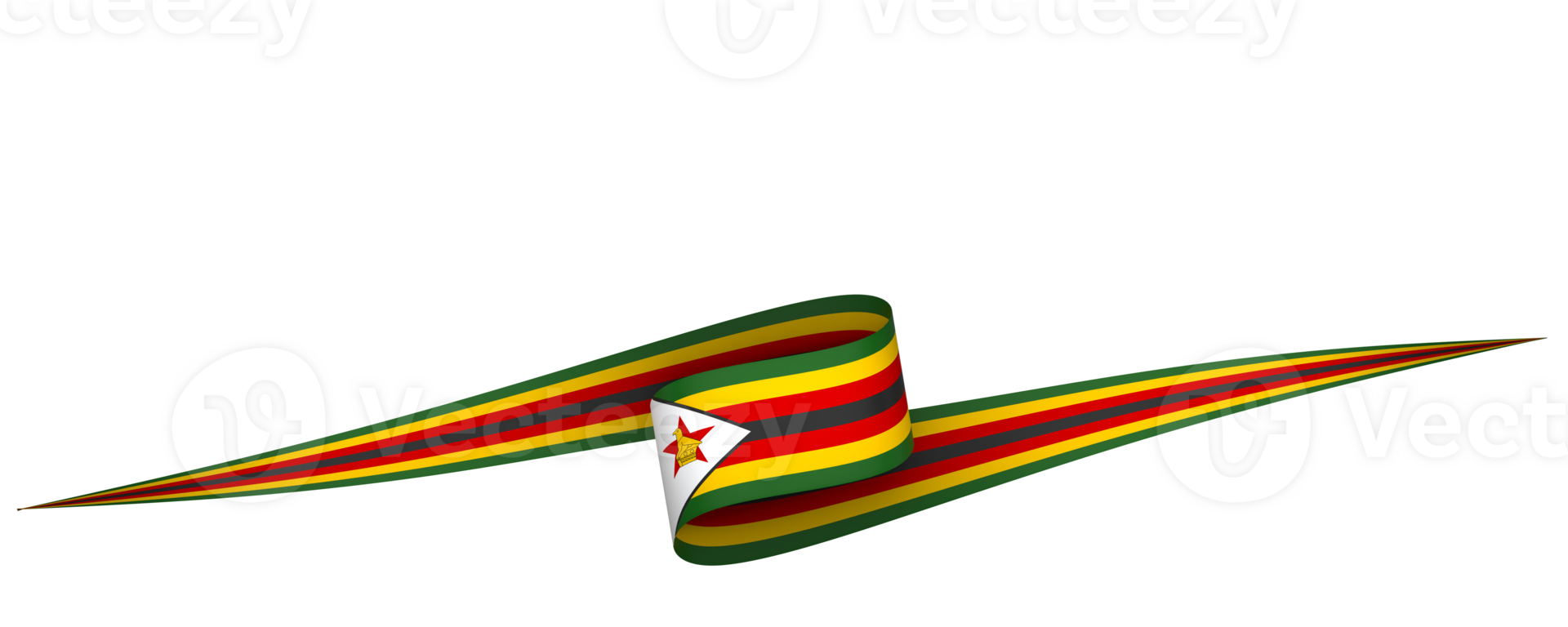 Zimbabwe flag element design national independence day banner ribbon png