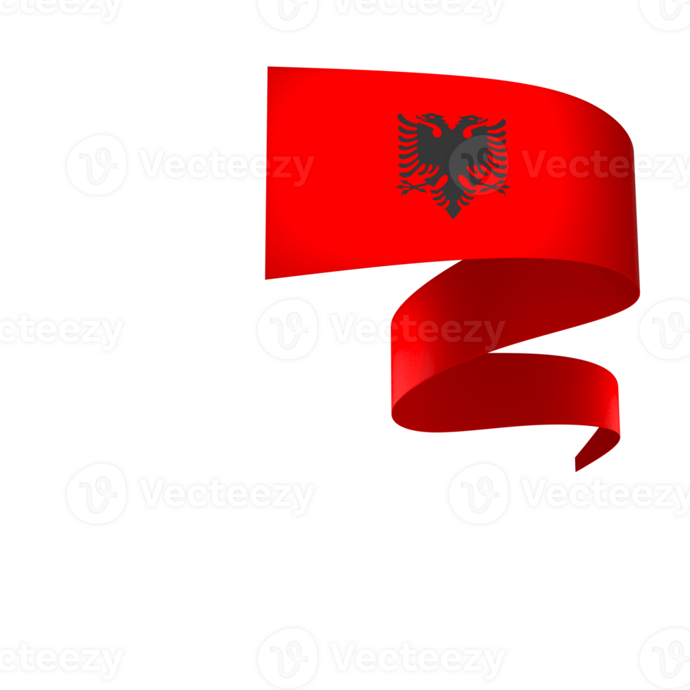 Albania flag element design national independence day banner ribbon png