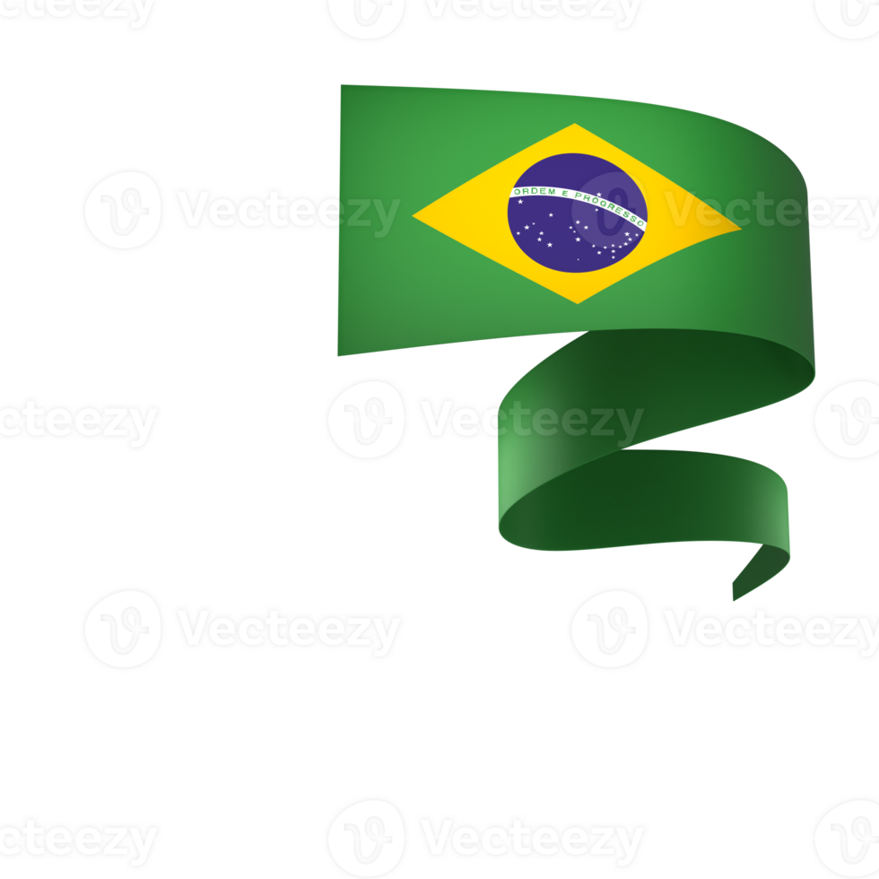 Brazil flag element design national independence day banner ribbon png