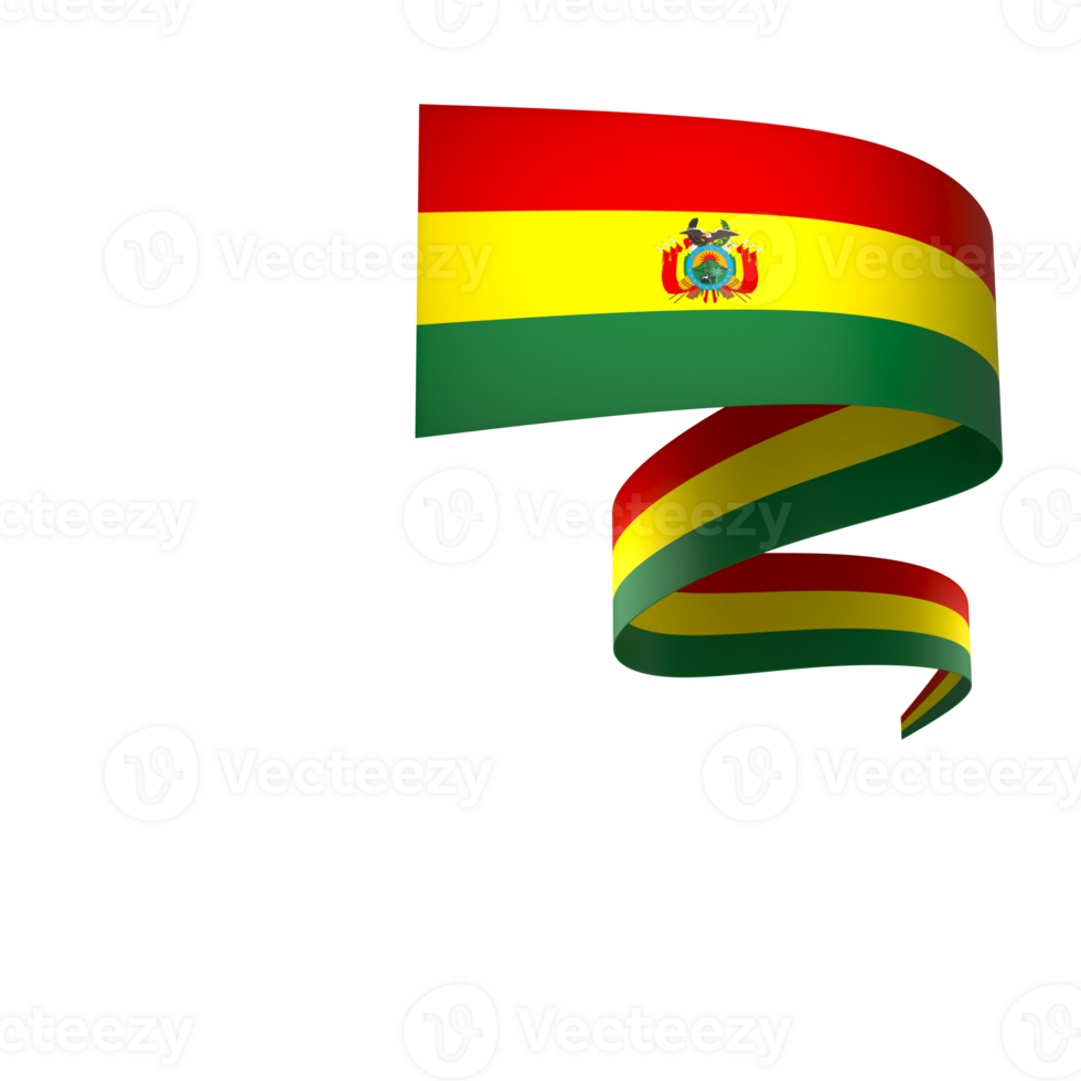 Bolivia flag element design national independence day banner ribbon png