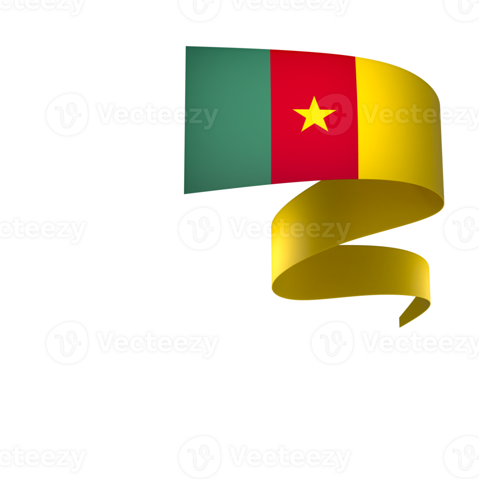 Cameroon flag element design national independence day banner ribbon png