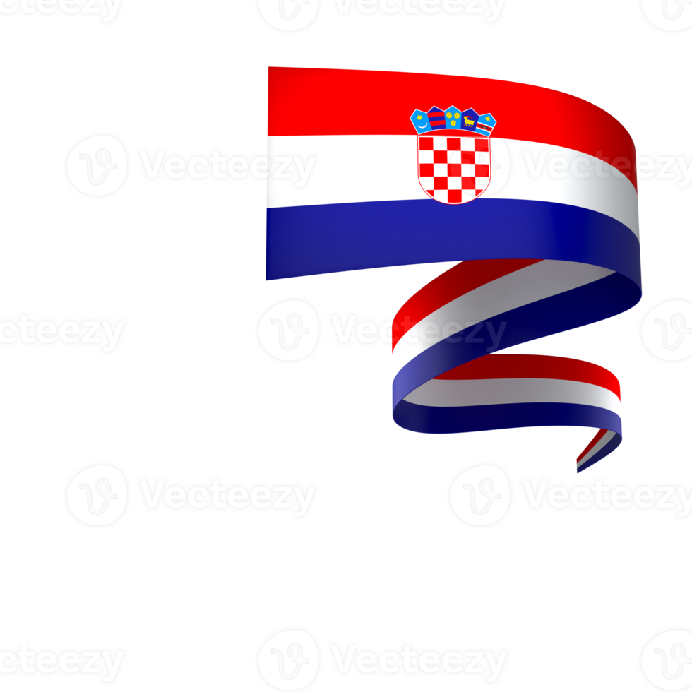 Croatia flag element design national independence day banner ribbon png