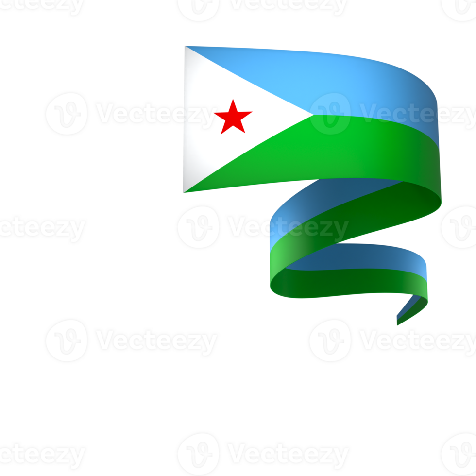 Djibouti flag element design national independence day banner ribbon png