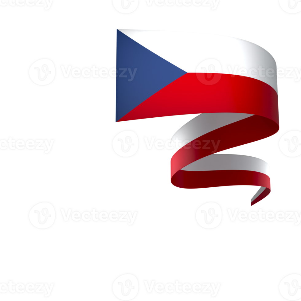 Czech Republic flag element design national independence day banner ribbon png