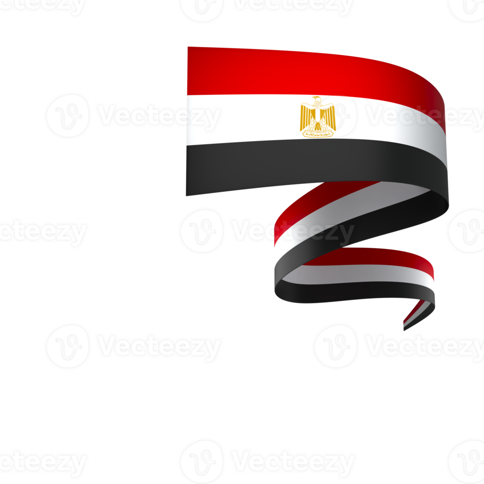 Egypt flag element design national independence day banner ribbon png