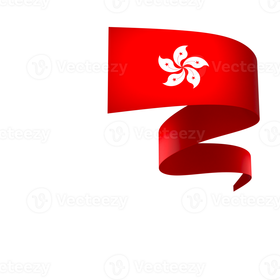 Hong Kong flag element design national independence day banner ribbon png
