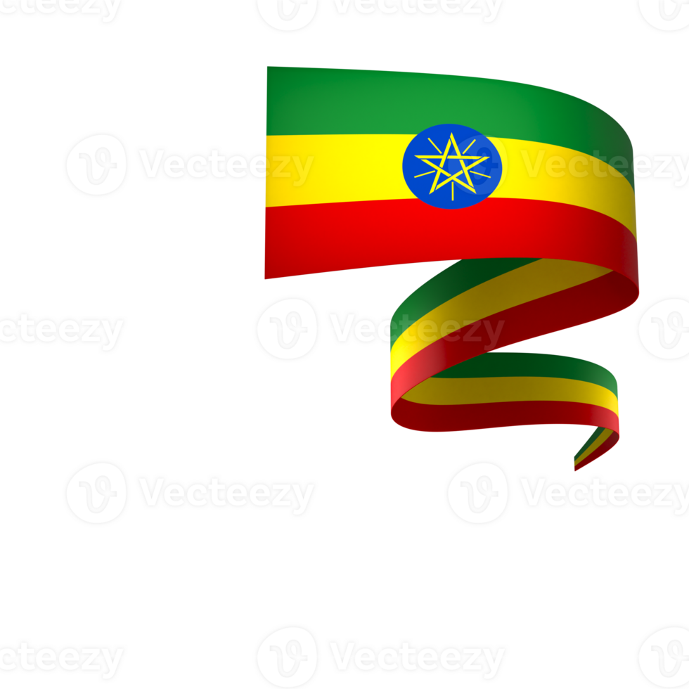 Ethiopia flag element design national independence day banner ribbon png