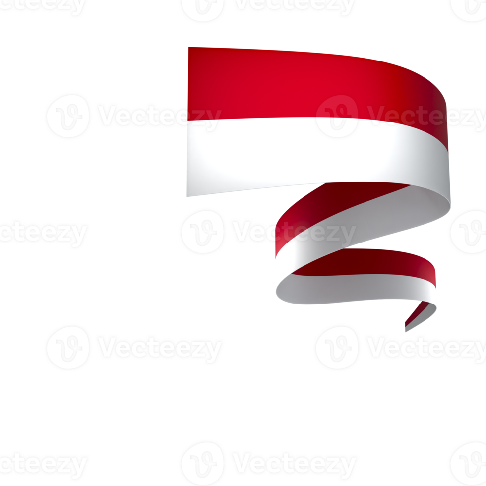 Indonesia flag element design national independence day banner ribbon png