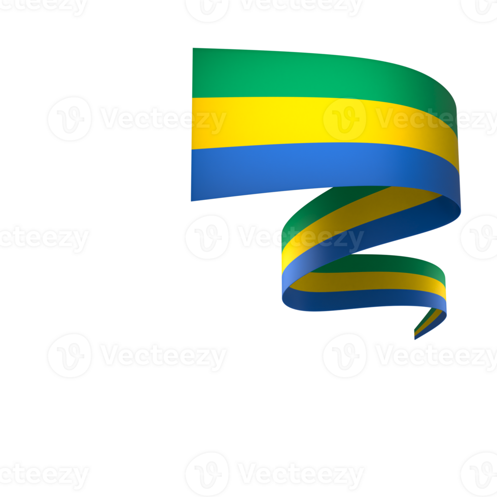 Gabon flag element design national independence day banner ribbon png