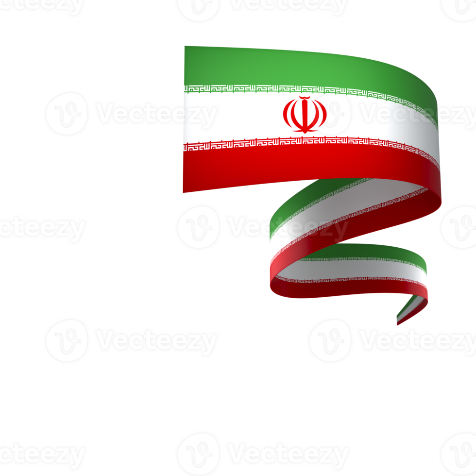 Iran flag element design national independence day banner ribbon png