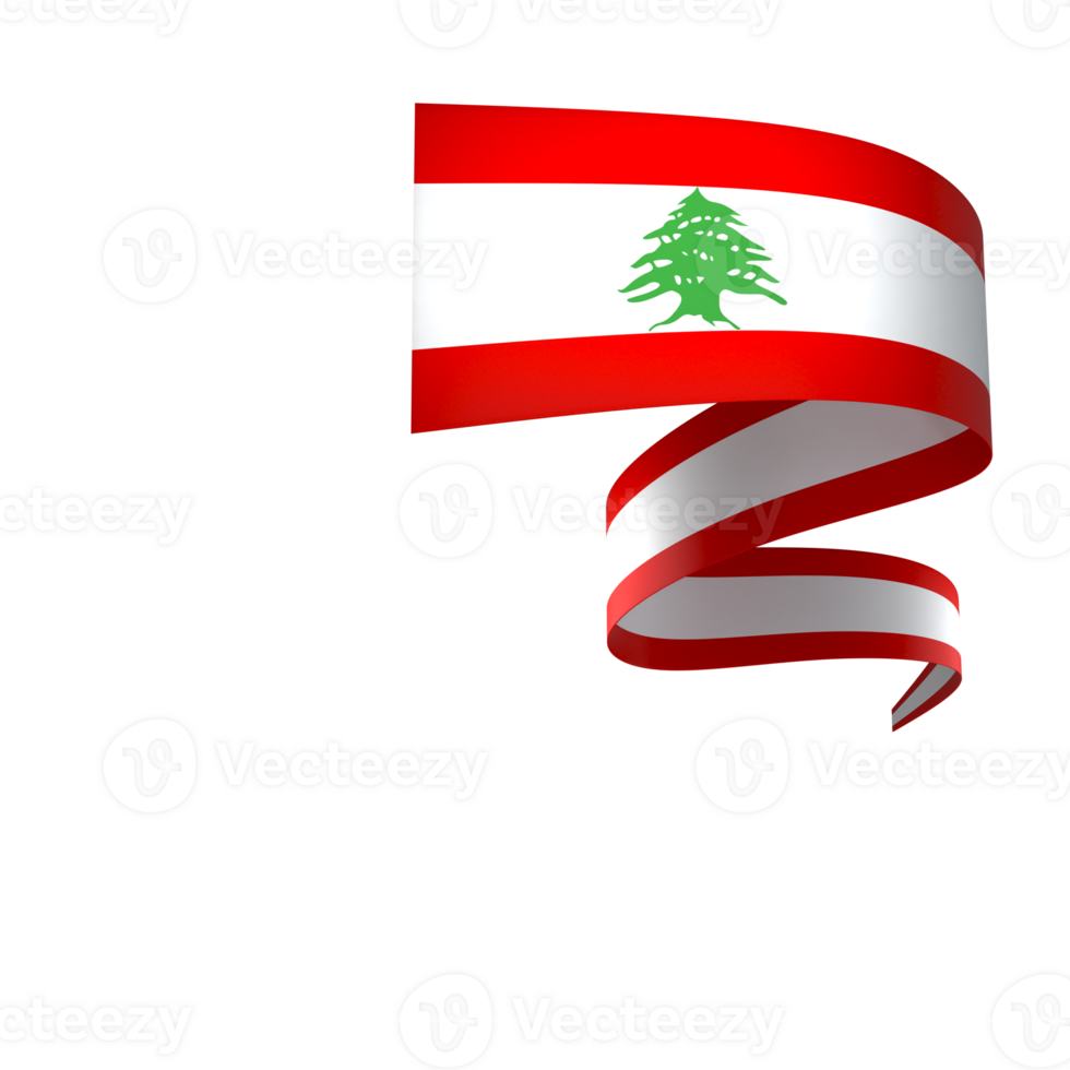 Lebanon flag element design national independence day banner ribbon png