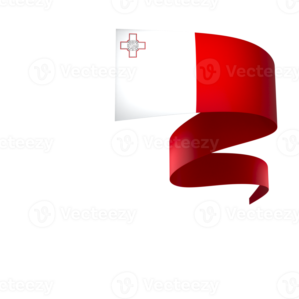 Malta flag element design national independence day banner ribbon png