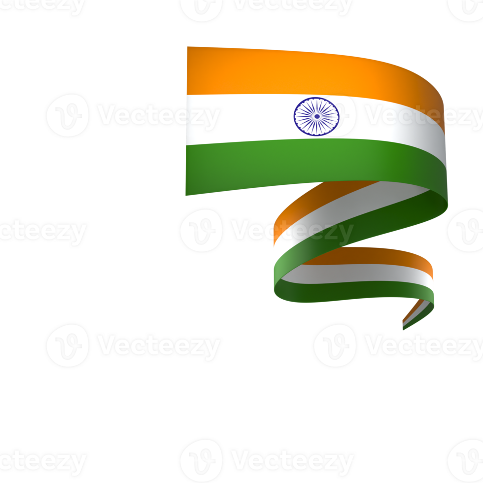India flag element design national independence day banner ribbon png