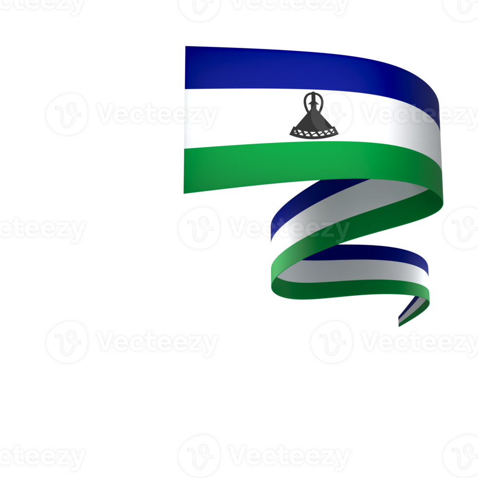 Lesotho flag element design national independence day banner ribbon png