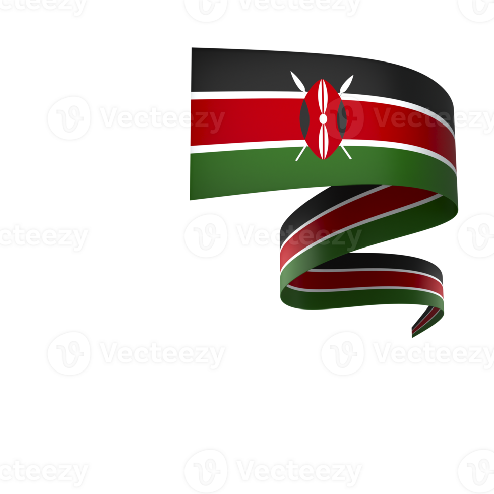Kenya flag element design national independence day banner ribbon png