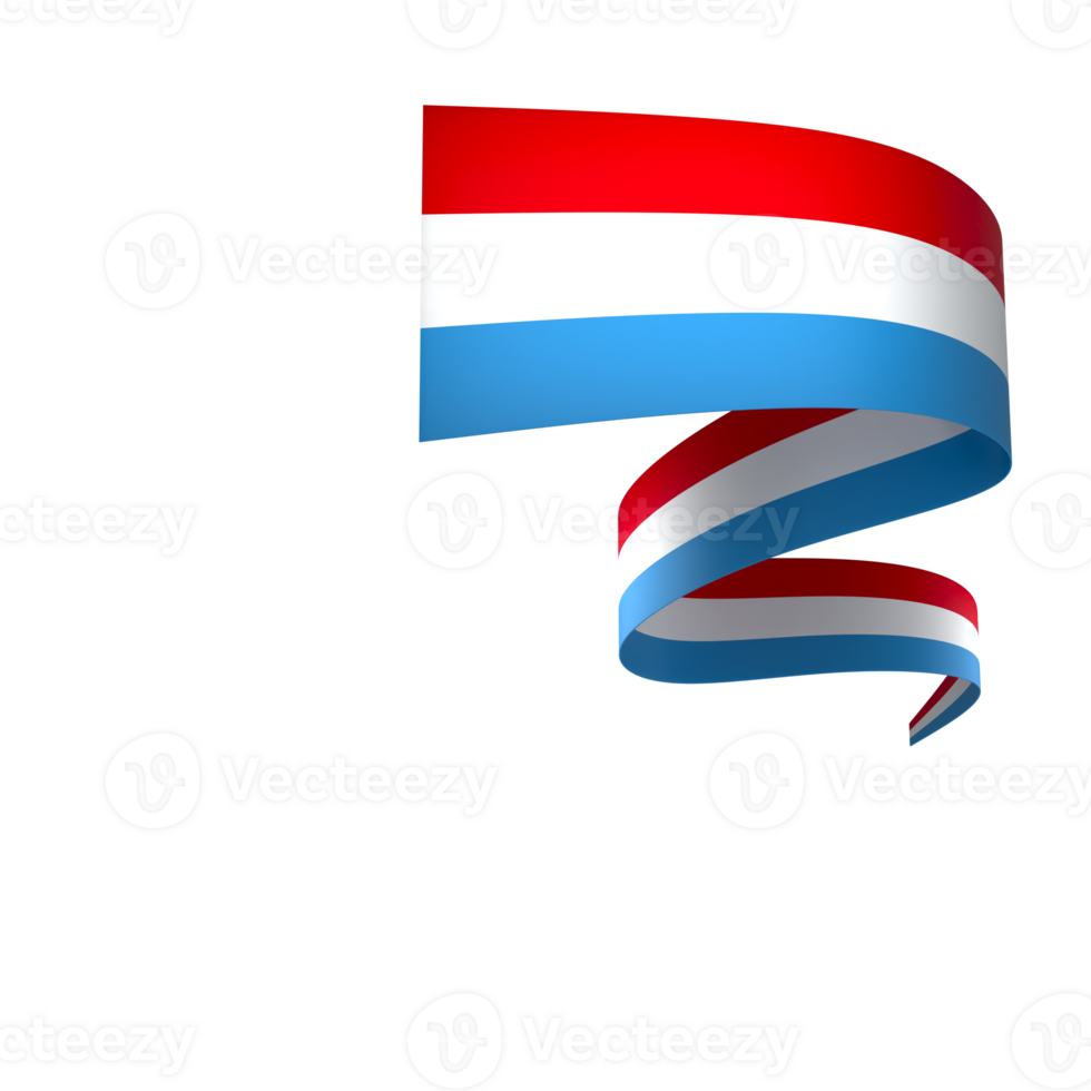 Luxembourg flag element design national independence day banner ribbon png