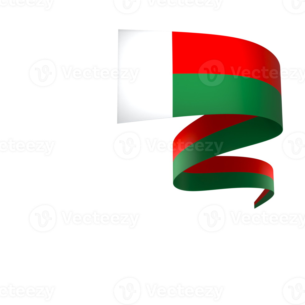Madagascar flag element design national independence day banner ribbon png