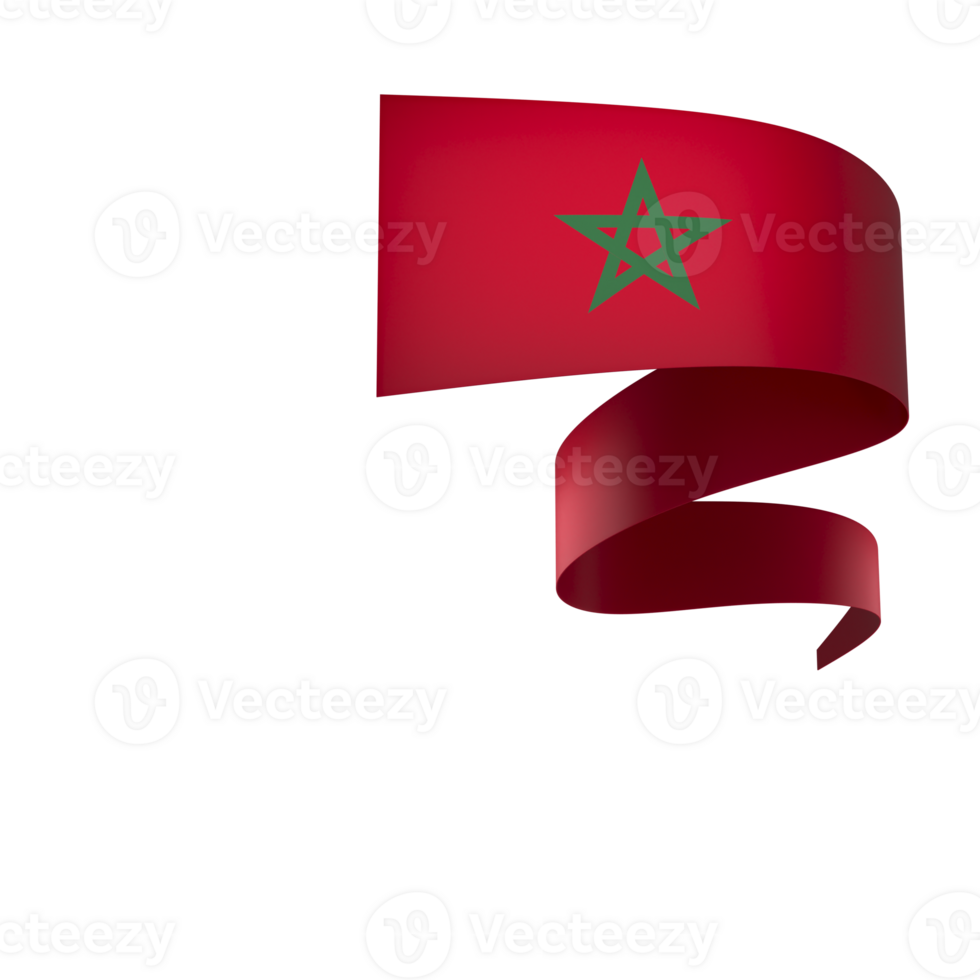 Morocco flag element design national independence day banner ribbon png