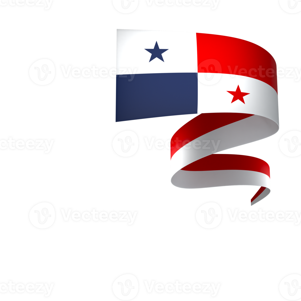 Panama flag element design national independence day banner ribbon png