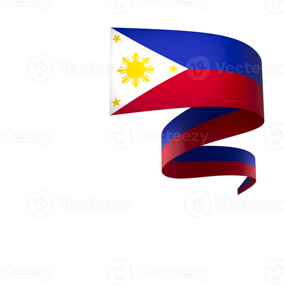 Philippines flag element design national independence day banner ribbon png