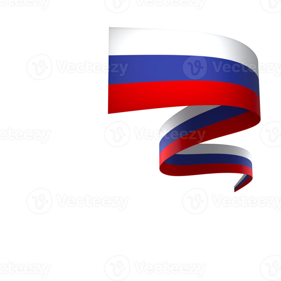 Russia flag element design national independence day banner ribbon png