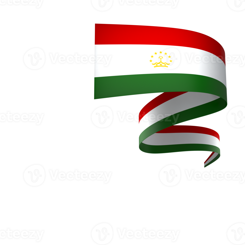 Tajikistan flag element design national independence day banner ribbon png