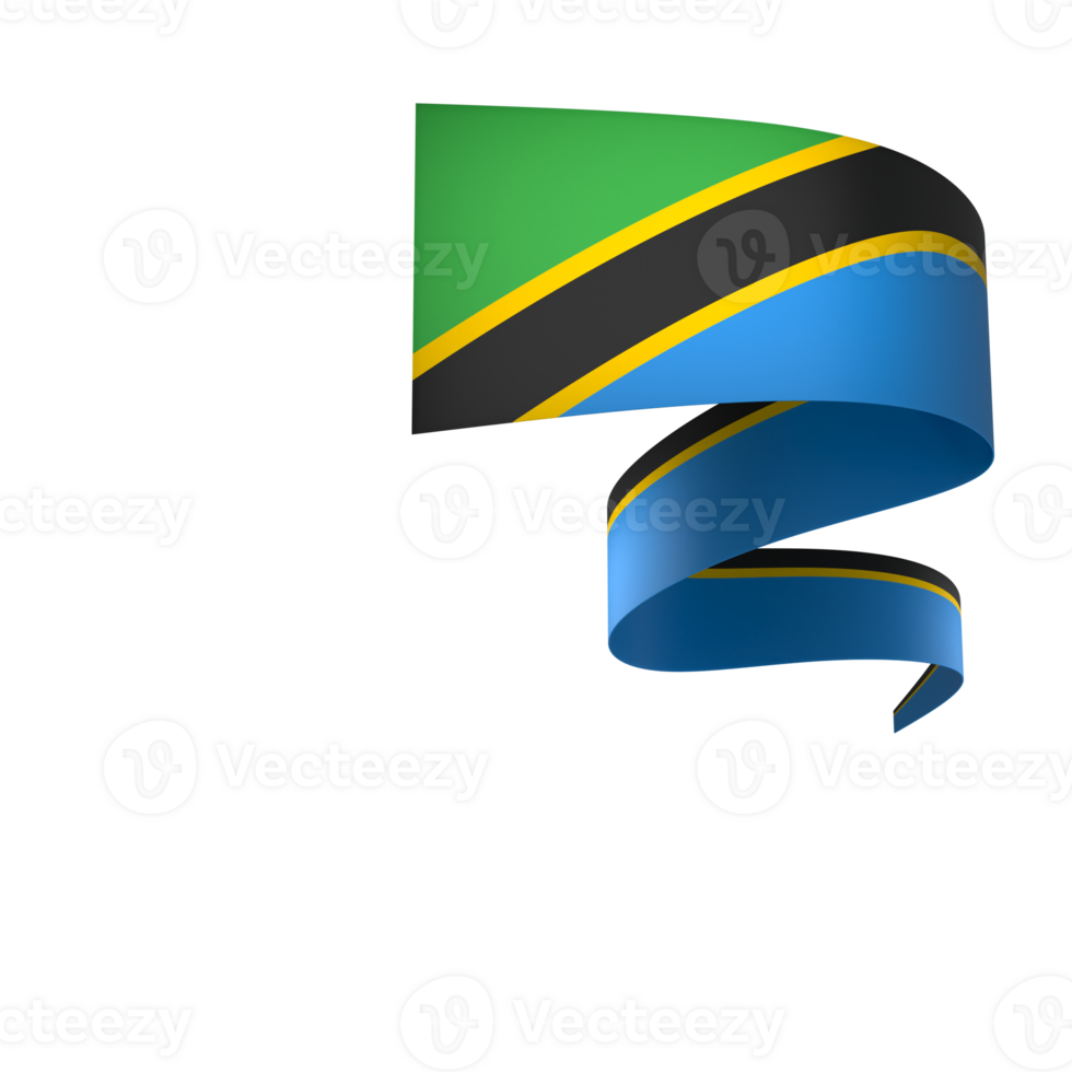 Tanzania flag element design national independence day banner ribbon png