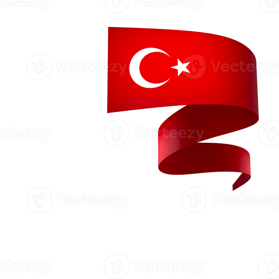 Turkey flag element design national independence day banner ribbon png