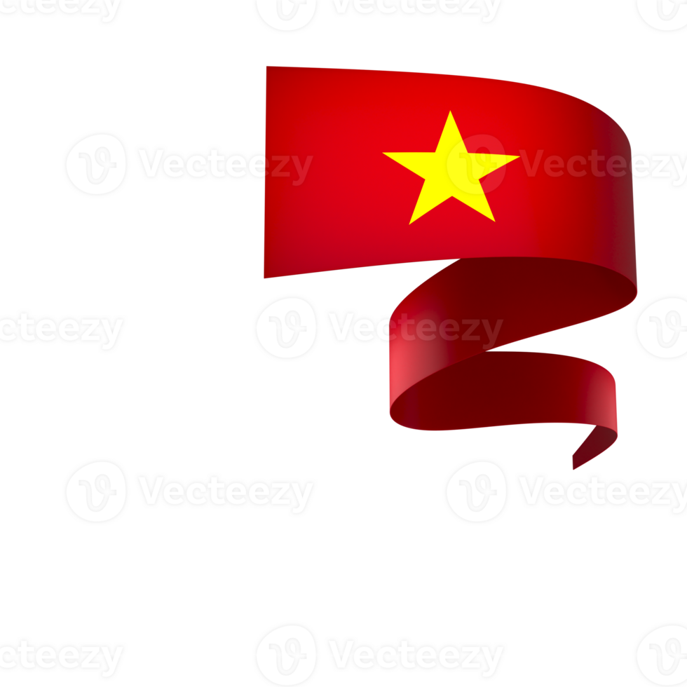 Vietnam flag element design national independence day banner ribbon png