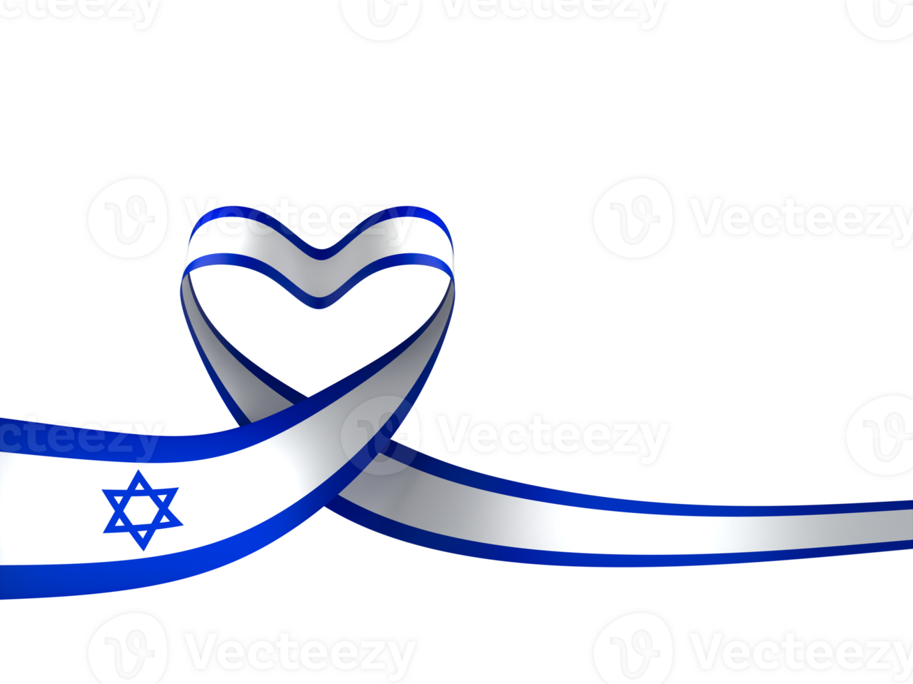 Israel flag element design national independence day banner ribbon png