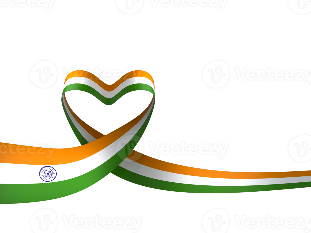 India flag element design national independence day banner ribbon png