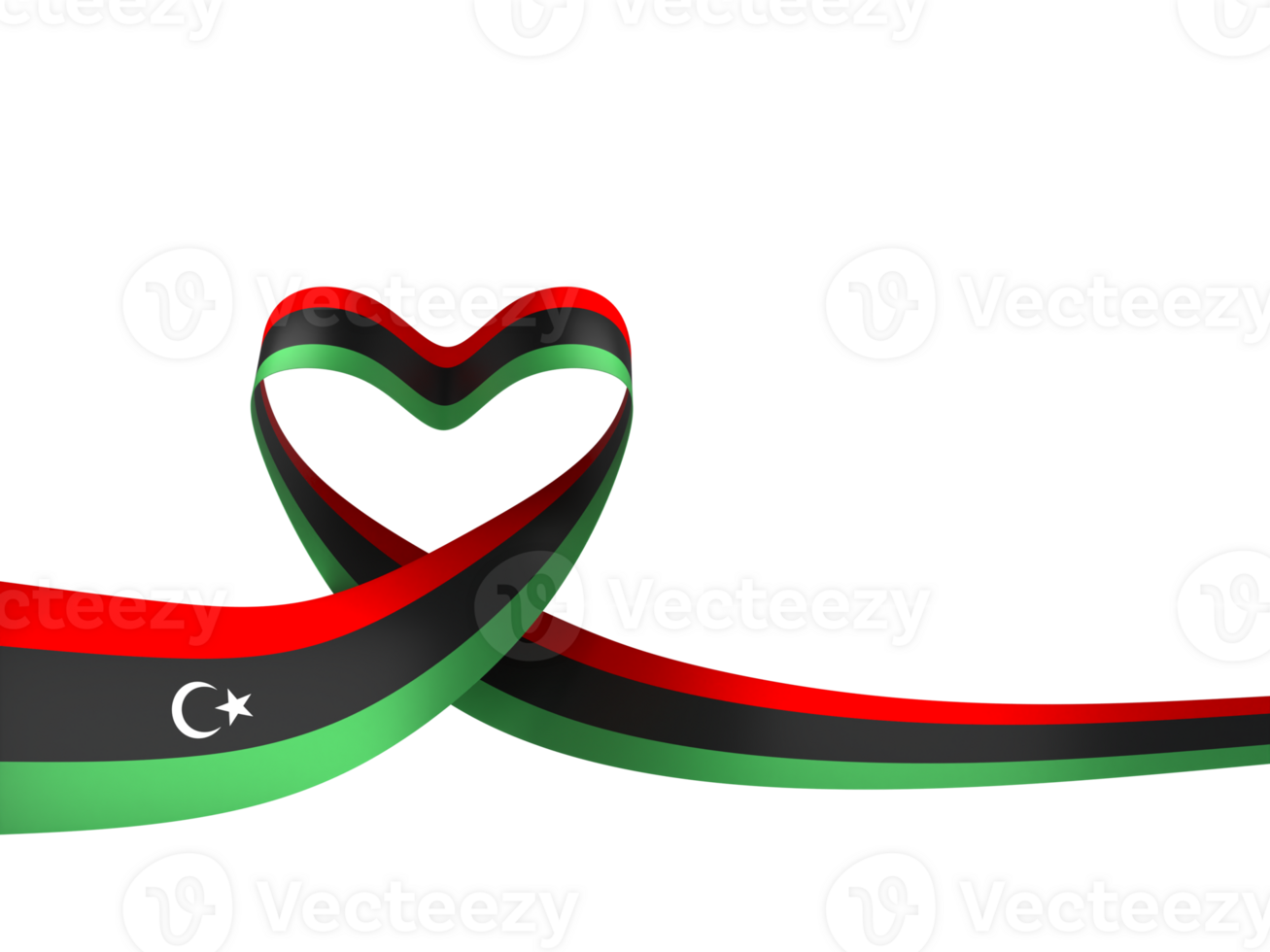 Libya flag element design national independence day banner ribbon png