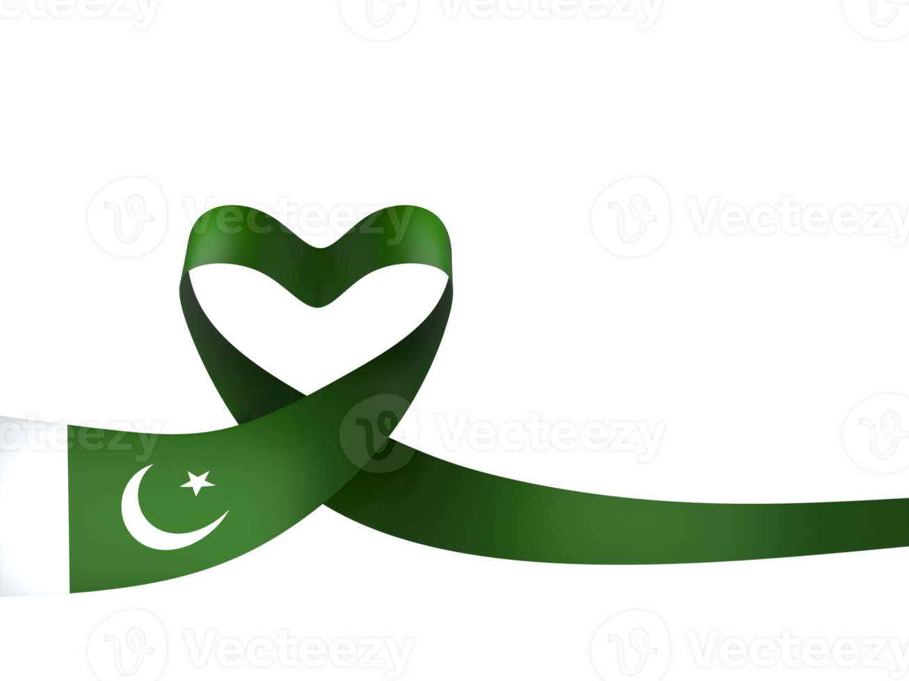 Pakistan flag element design national independence day banner ribbon png