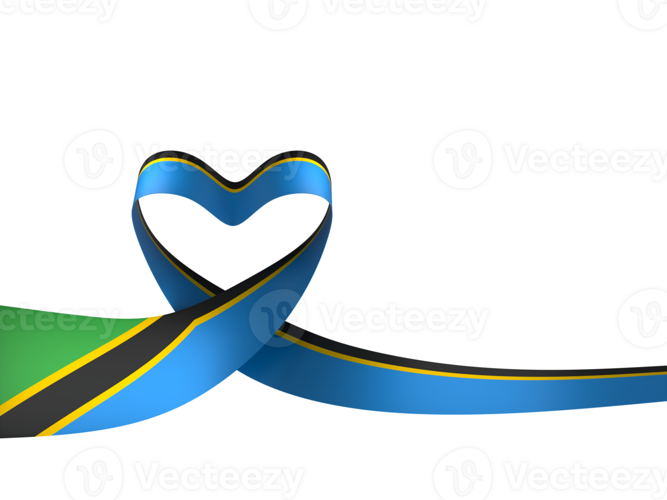 Tanzania flag element design national independence day banner ribbon png