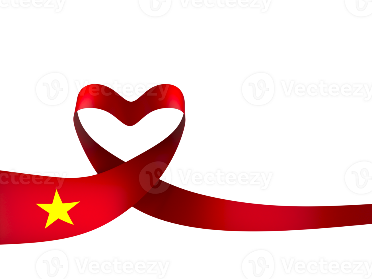 Vietnam flag element design national independence day banner ribbon png