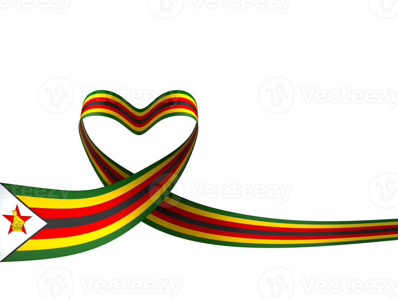 Zimbabwe flag element design national independence day banner ribbon png
