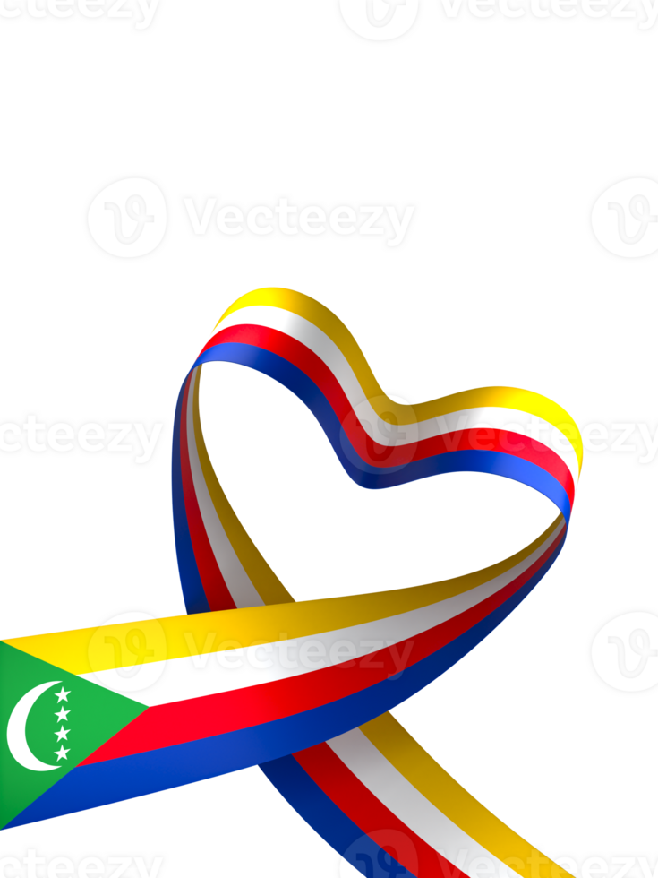 Comoros flag element design national independence day banner ribbon png