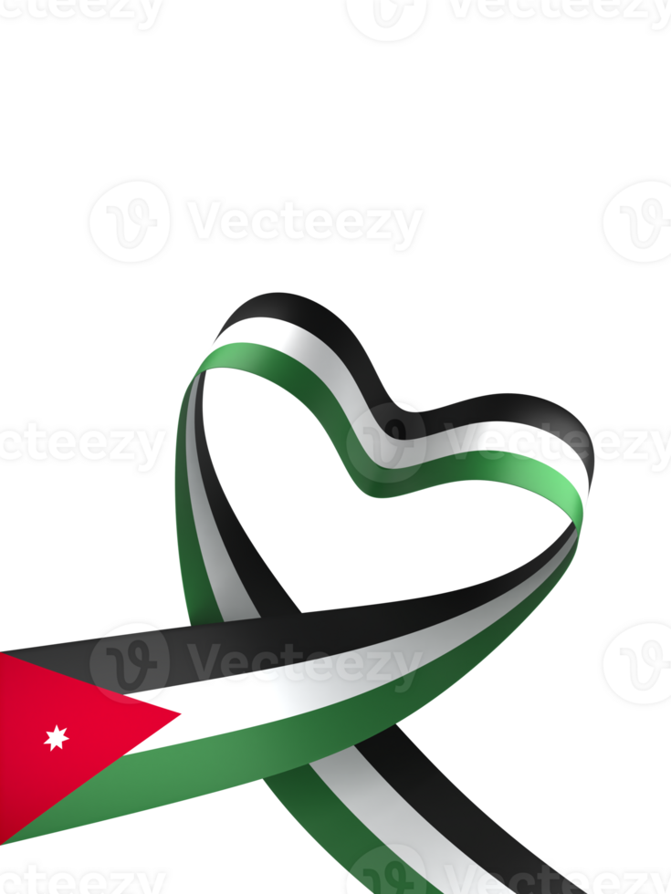 Jordan flag element design national independence day banner ribbon png