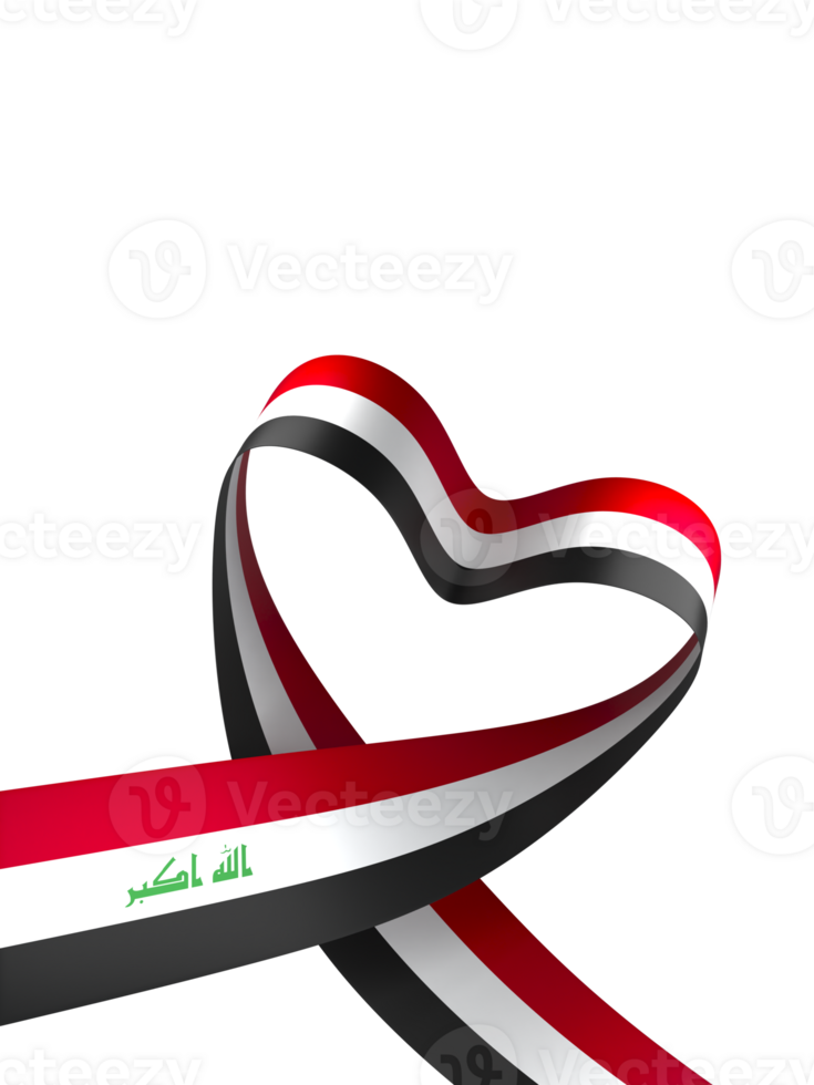Iraq flag element design national independence day banner ribbon png